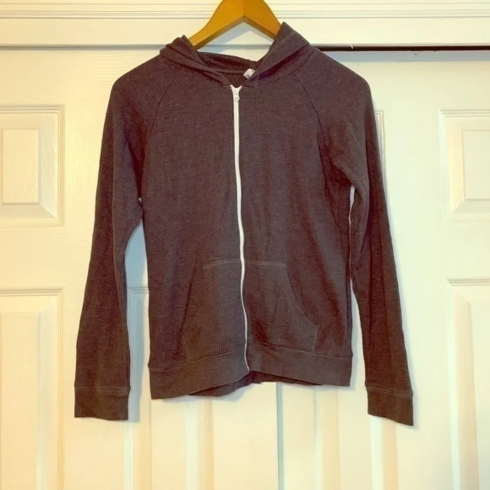 Grey Zip‎ Up Hoodie Sweater Little Girls Size XL